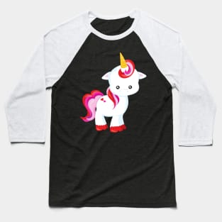 Cute Unicorn, Little Unicorn, Magic Unicorn Baseball T-Shirt